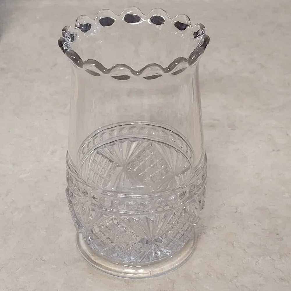 Vintage Celery Vase Brilliant Greensburg Diamond Band Dots EAPG 1888 - Picture 2 of 4